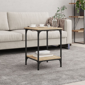 Coffee Table Sonoma Oak Engineered Wood, Iron Coffee Ta...