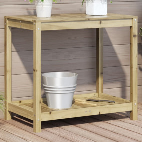 Potting Table Natural Pine Treated Pine Wood Medium Pot...
