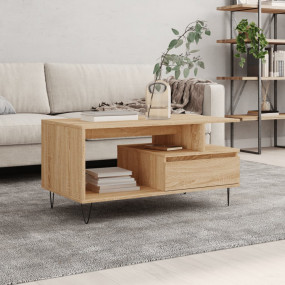 Coffee Table Sonoma Oak Engineered Wood, Metal Medium