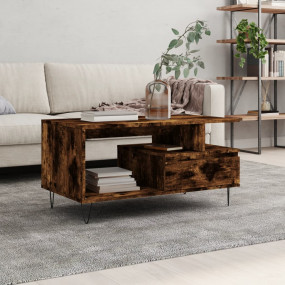 Coffee Table Smoked Oak Engineered wood, Metal