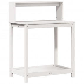 Potting Table White Solid Pine Wood Large Potting Table