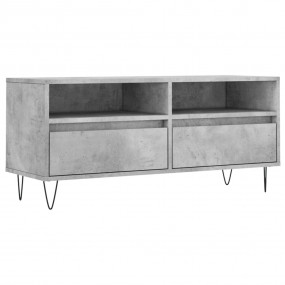 TV Cabinet Concrete Grey Engineered Wood, Iron Medium T...