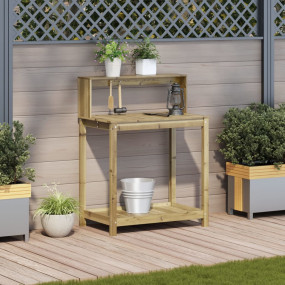 Potting Table Treated Pinewood 32.5 x 19.7 x 43.1 in Po...