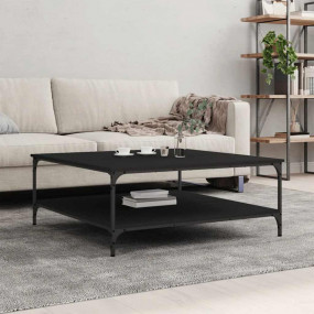 Coffee Table Black Engineered wood, Iron Large Coffee T...