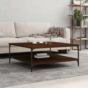Coffee Table Brown Oak Engineered Wood Large Coffee Tab...
