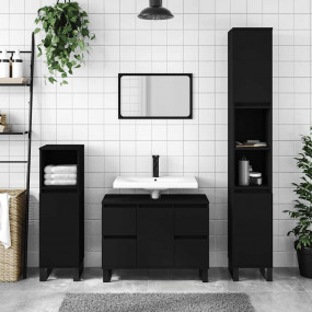 Bathroom Cabinet Black Engineered wood Medium Bathroom ...