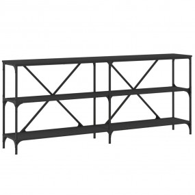Console Table Black Engineered wood, Iron Large Adjusta...