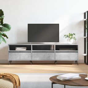 TV Cabinet Concrete gray Engineered wood, iron Large TV...