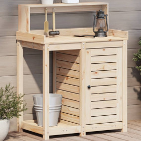Potting Table Natural wood color Solid pine wood Medium