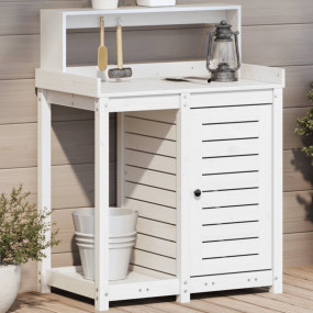 Potting Table White Solid pine wood Medium Potting Tabl...