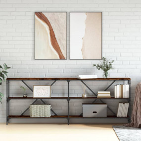 Console Table Smoked Oak Engineered Wood Large Console ...