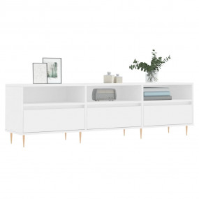 TV Cabinet White Engineered wood, iron TV Cabinet Recta...
