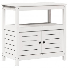 Potting Table White Solid Pine Wood Small Potting Table