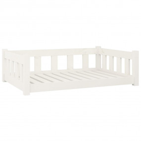 Dog Bed White Solid Pine Wood 37.6x25.8x11.0 in Durable...