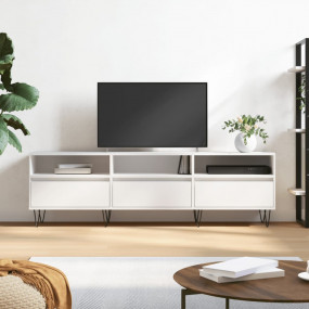 TV Cabinet White Engineered wood, iron Large TV Cabinet