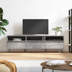 TV Cabinet Concrete gray Engineered wood, iron TV Cabin...