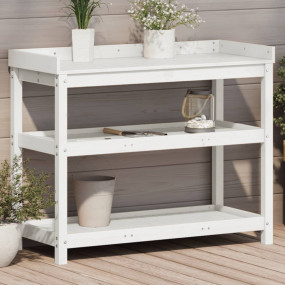 Potting Table White Solid pine wood Medium Potting Tabl...