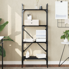 Bookcase Black Engineered wood, Steel Medium Bookcase