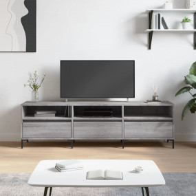 TV Cabinet Grey Sonoma Engineered Wood, Iron Large TV C...