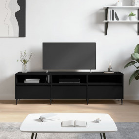 TV Cabinet Black Engineered wood, Iron 59.1 x 11.8 x 17...