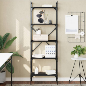 Bookcase Black Engineered wood, metal