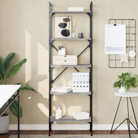 Bookcase Grey sonoma Engineered wood Tall Durable Bookc...