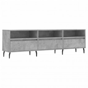 TV Cabinet Concrete Grey Engineered Wood, Iron Large TV...