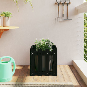Garden Planter Black Solid pine wood Medium Durable
