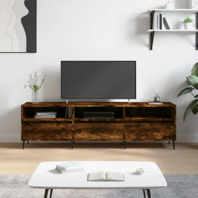 TV Cabinet Smoked oak Engineered wood, iron 59.1 in lon...