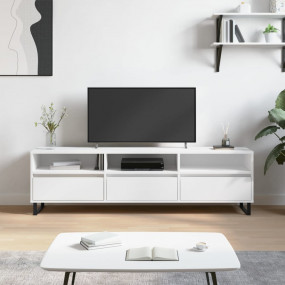 TV Cabinet White Engineered wood and iron Medium Size T...