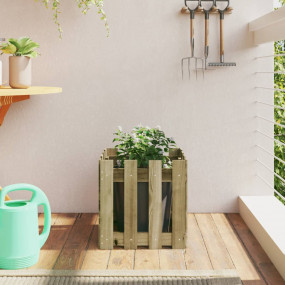 Garden Planter Natural Wood Solid Pine Wood Medium
