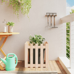 Garden Planter Natural wood Solid pine wood 19.7 in Dur...