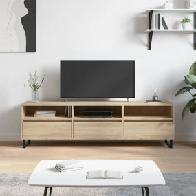 TV Cabinet Sonoma Oak Engineered Wood, Iron 59.1 x 11.8...