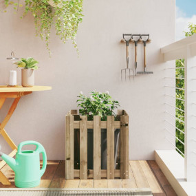 Garden Planter Brown Impregnated pine wood Medium
