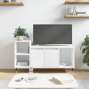 White TV Cabinet Engineered Wood Storage Modern Design