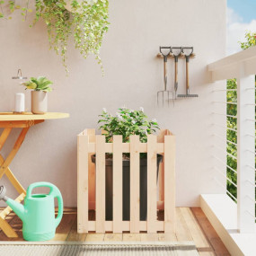 Garden Planter Natural Wood Solid Pine Wood Medium Dura...