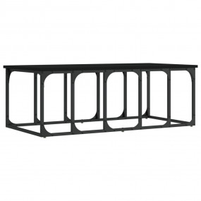 Coffee Table Black Engineered Wood 39.4x19.7x14.0 in Mo...