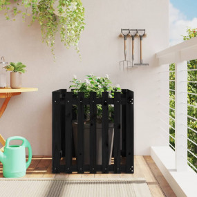 Garden Planter Black Solid pine wood 27.6 x 27.6 x 27.6...