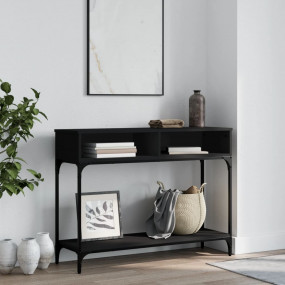 Console Table Black Engineered wood 39.4x12.0x29.5 in