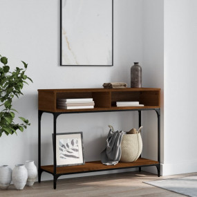Console Table Brown Oak Engineered Wood