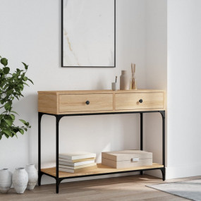 Console Table Sonoma oak Engineered wood Narrow Console...