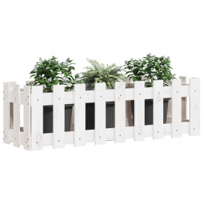 Garden Raised Bed White Solid pine wood Medium Decorati...