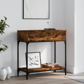 Console Table Smoked Oak Engineered Wood Console Table