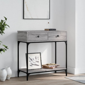 Console Table Grey sonoma Engineered wood and metal
