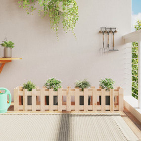 Garden Raised Bed Natural Wood Solid Pine Wood Medium D...