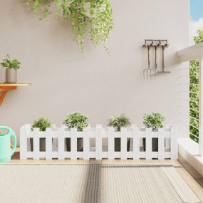 Garden Raised Bed White Solid pine wood Medium Sturdy