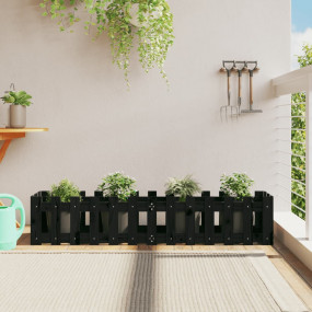 Garden Raised Bed Black Solid Pine Wood Large Garden Ra...