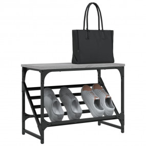 Shoe Rack Grey Sonoma Engineered wood, powder-coated st...