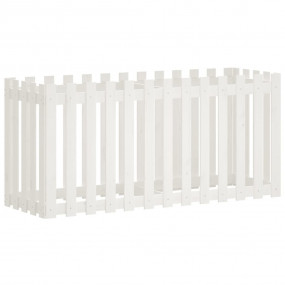 Garden Raised Bed White Solid pine wood 59.1 in x 19.7 ...