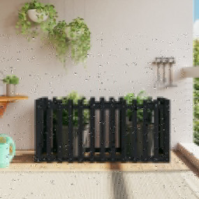 Garden Raised Bed Black Solid pine wood Large Durable